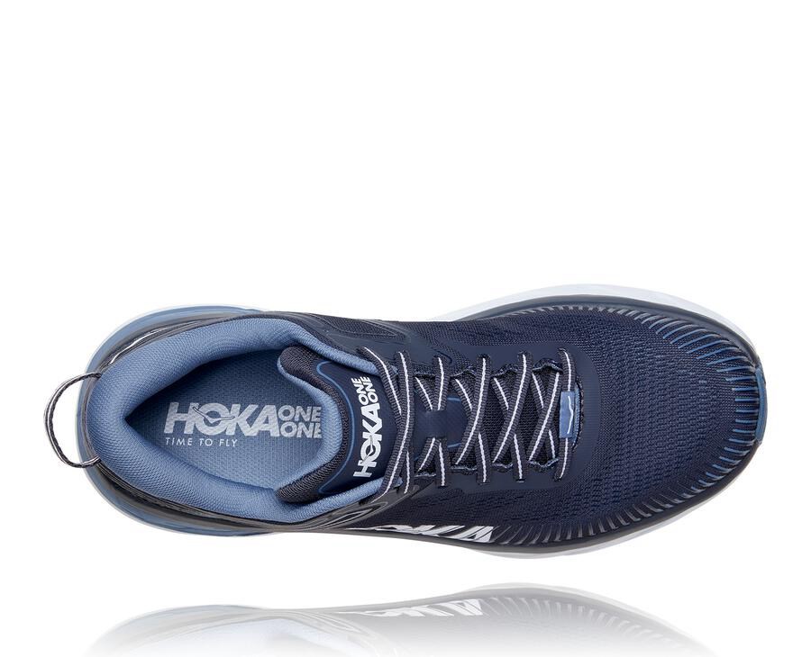 Running Shoes Mens - Hoka One One Bondi 7 - Navy - TDNOVPY-97